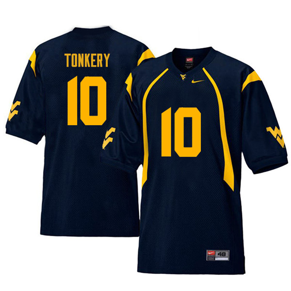 Men #10 Dylan Tonkery West Virginia Mountaineers Retro College Football Jerseys Sale-Navy - Click Image to Close
